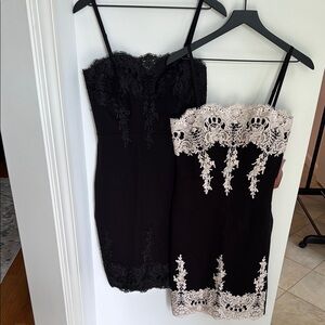 Haute Monde Black Chemise with Lace Detail